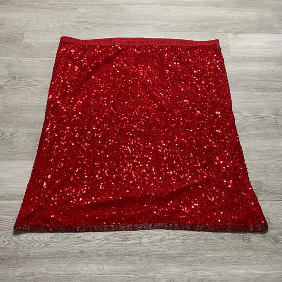100% Pure Silk Plus Size Red Glittler Set Sequin Christmas Size 26W - Picture 3 of 10